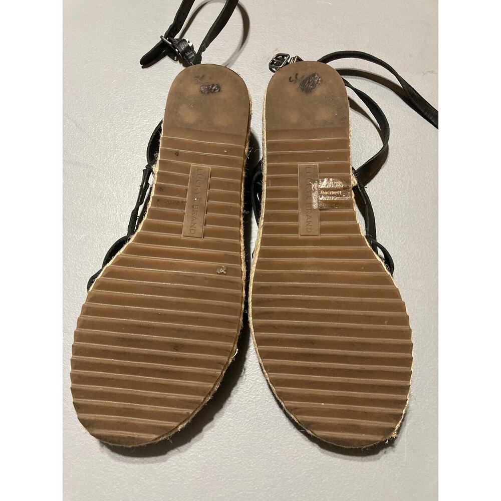 Lucky Brand Womens Nemelli Black Strappy Leather Espadrilles Shoes Size 7.5‎ - Picture 5 of 9